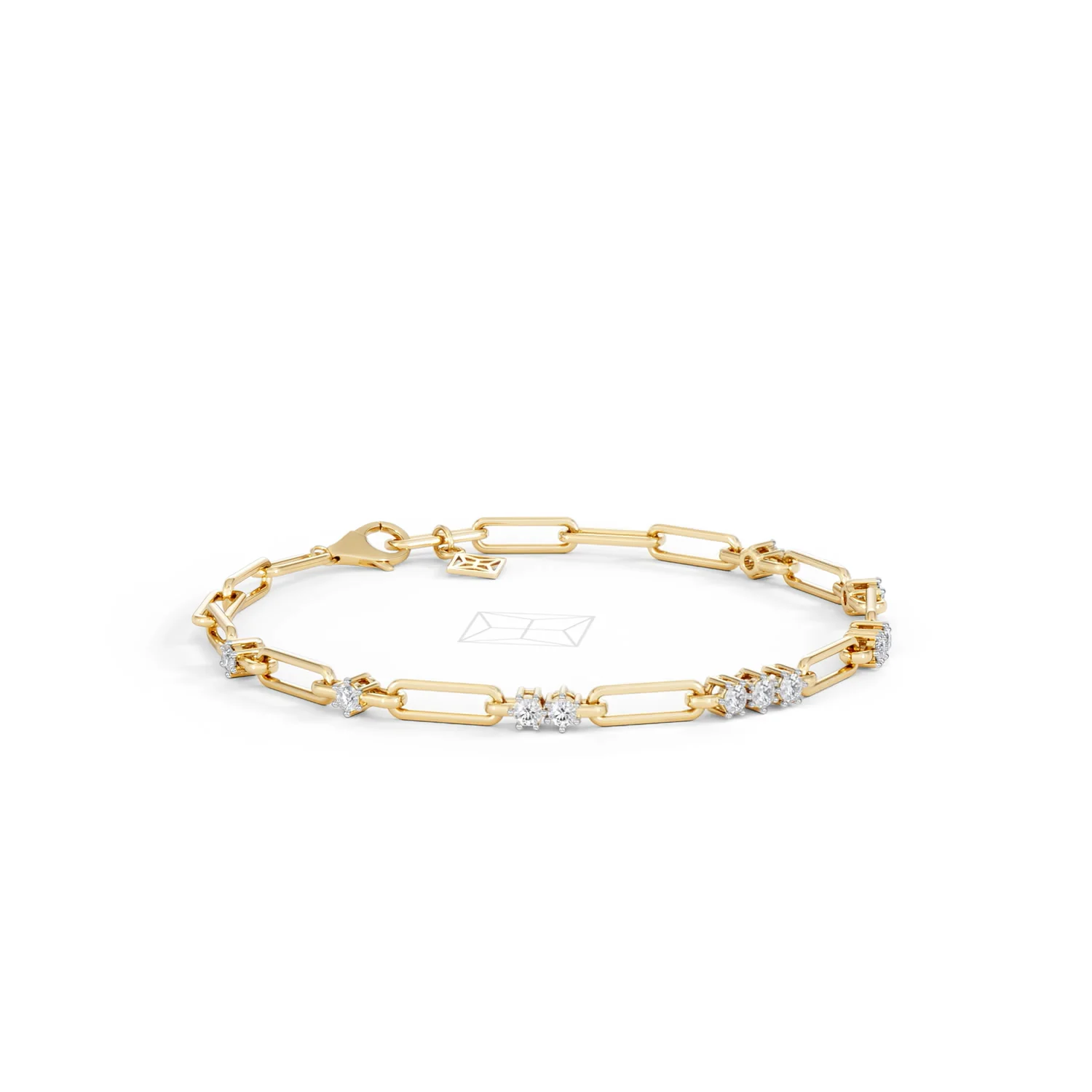 Paperclip 0.75ct Lab Diamond Link Bracelet in 18K Yellow Gold - Image 17