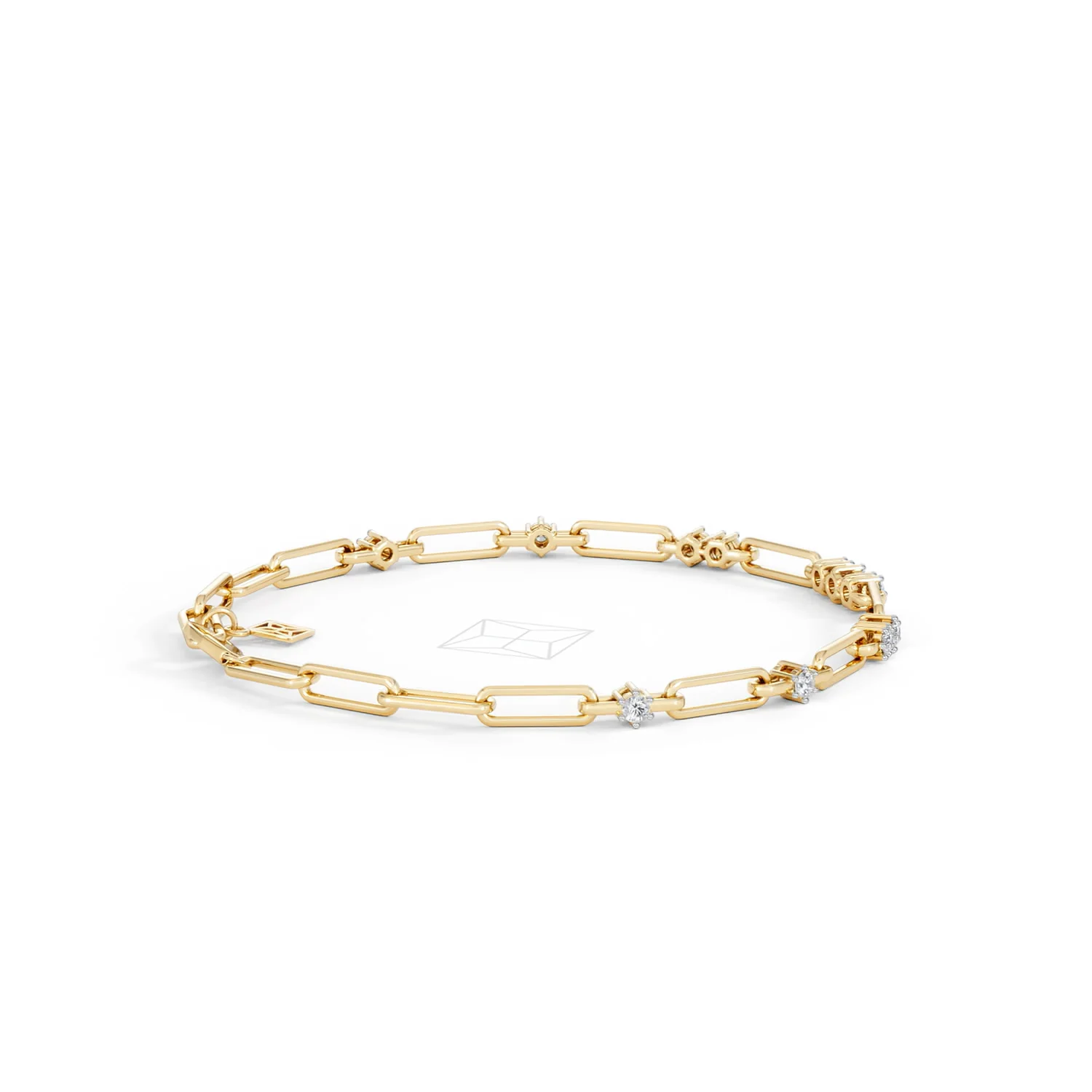 Paperclip 0.75ct Lab Diamond Link Bracelet in 18K Yellow Gold - Image 34
