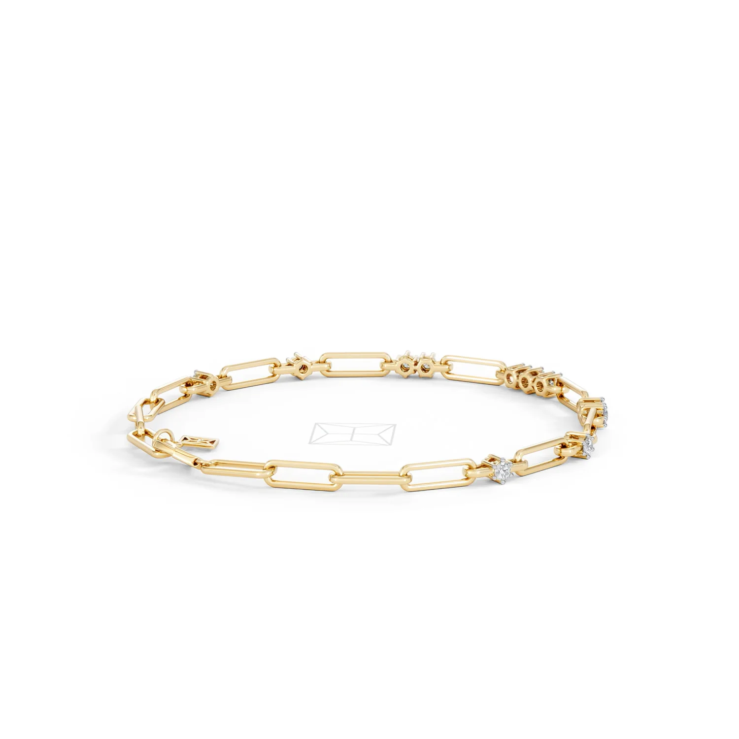 Paperclip 0.75ct Lab Diamond Link Bracelet in 18K Yellow Gold - Image 38