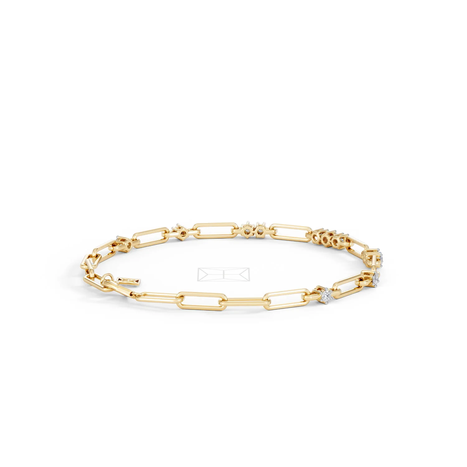 Paperclip 0.75ct Lab Diamond Link Bracelet in 18K Yellow Gold - Image 39
