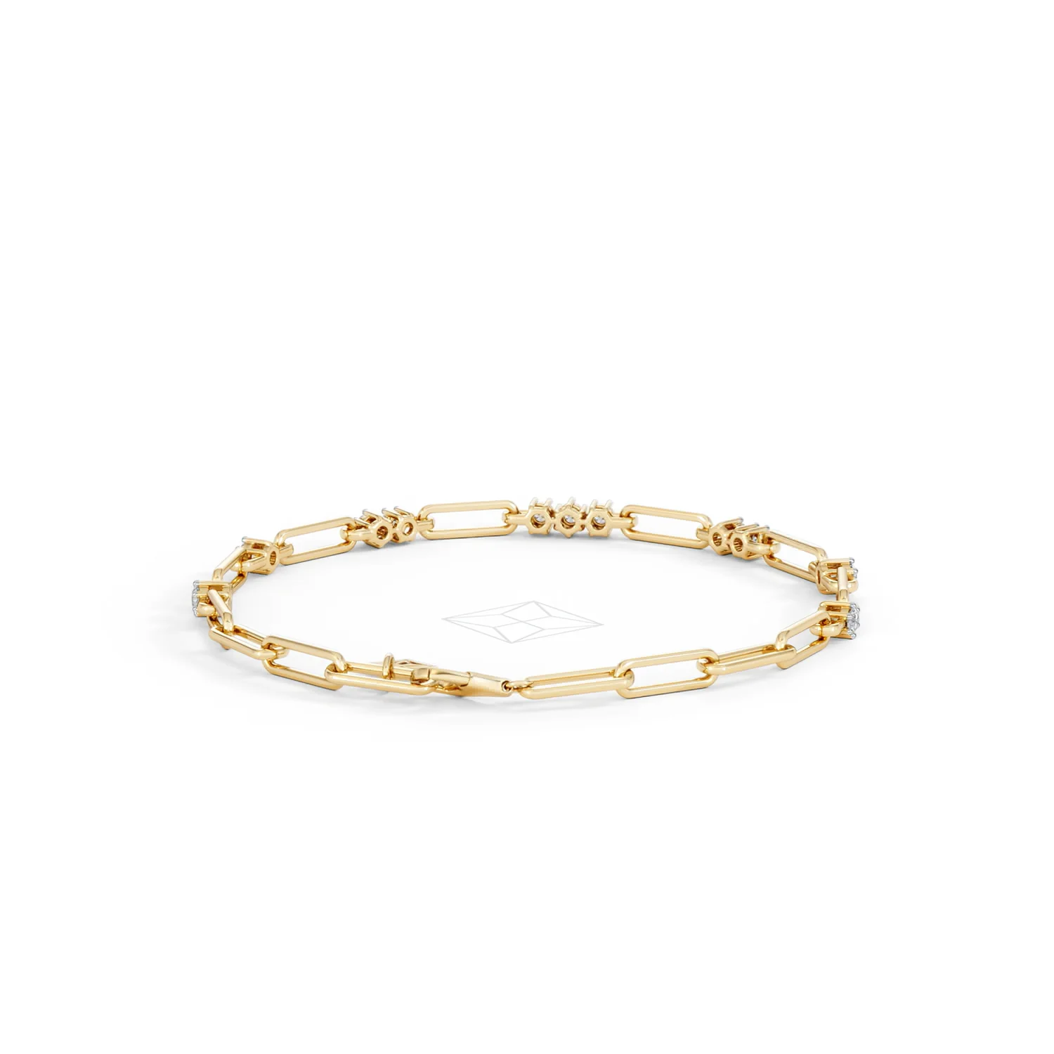 Paperclip 0.75ct Lab Diamond Link Bracelet in 18K Yellow Gold - Image 47
