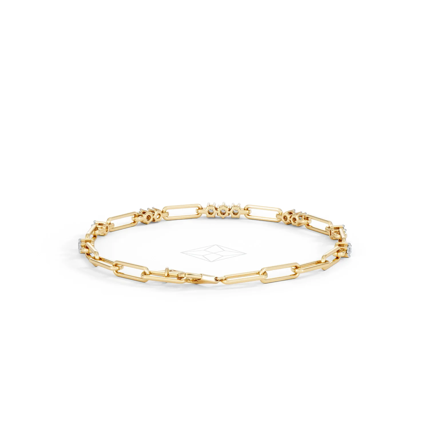 Paperclip 0.75ct Lab Diamond Link Bracelet in 18K Yellow Gold - Image 48