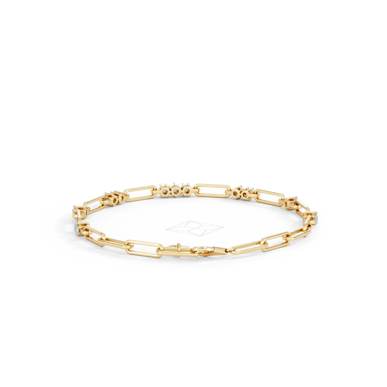 Paperclip 0.75ct Lab Diamond Link Bracelet in 18K Yellow Gold - Image 51