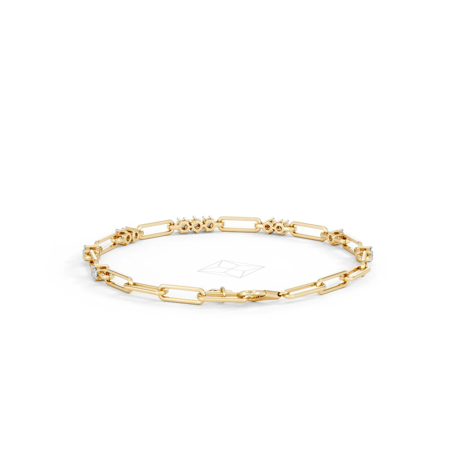 Paperclip 0.75ct Lab Diamond Link Bracelet in 18K Yellow Gold - Image 52