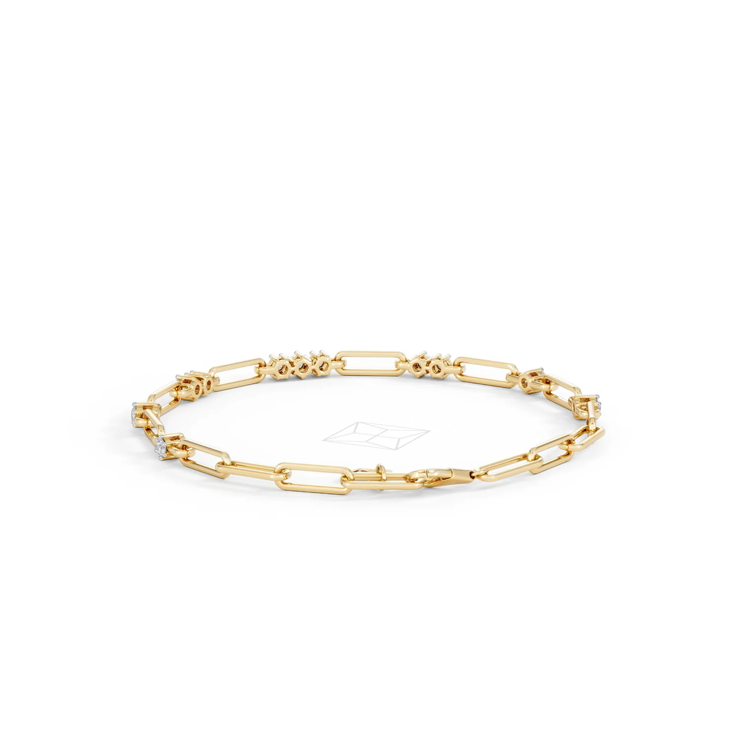 Paperclip 0.75ct Lab Diamond Link Bracelet in 18K Yellow Gold - Image 53