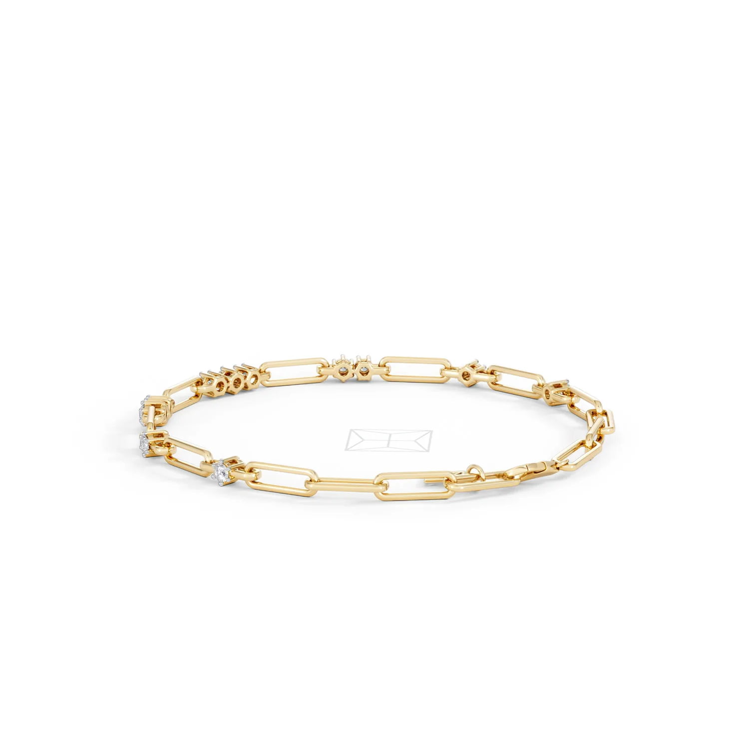 Paperclip 0.75ct Lab Diamond Link Bracelet in 18K Yellow Gold - Image 58