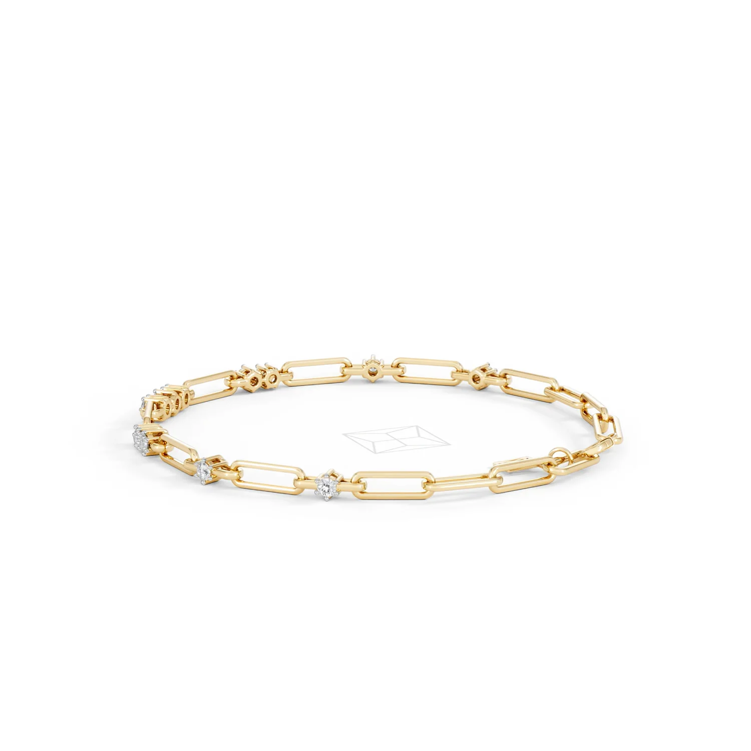 Paperclip 0.75ct Lab Diamond Link Bracelet in 18K Yellow Gold - Image 64