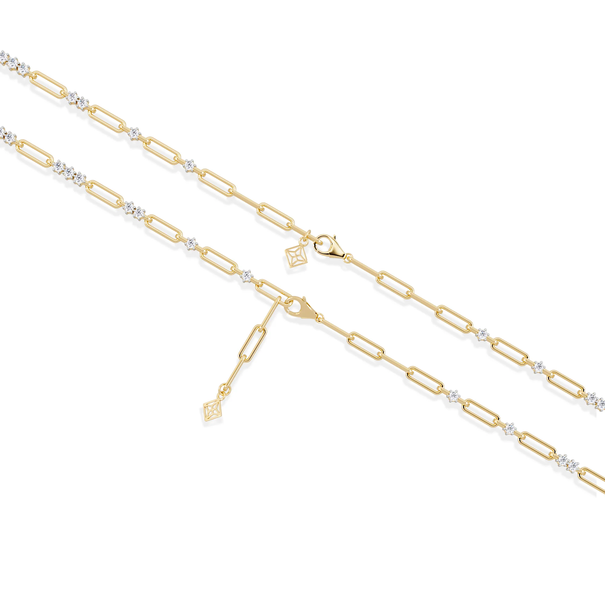 Paperclip 0.75ct Lab Diamond Link Bracelet in 18K Yellow Gold - Image 7