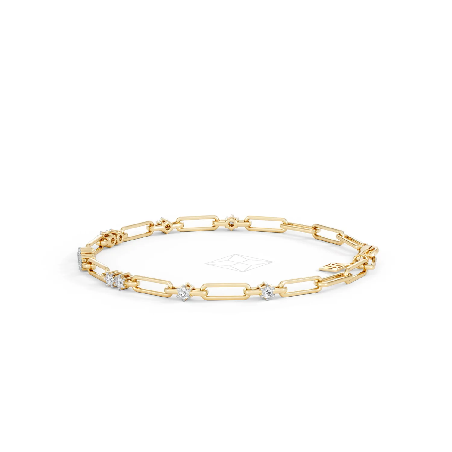 Paperclip 0.75ct Lab Diamond Link Bracelet in 18K Yellow Gold - Image 70