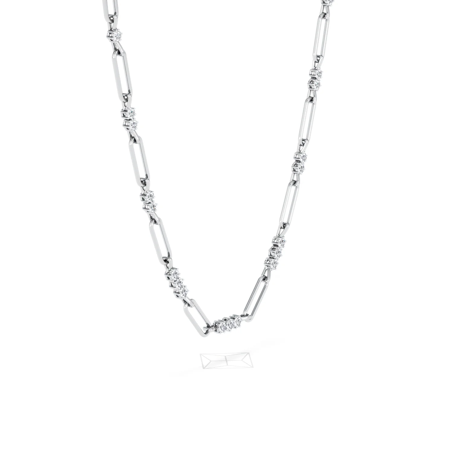 Paperclip 1.50ct Lab Diamond Link Necklace in 18K White Gold - Image 20