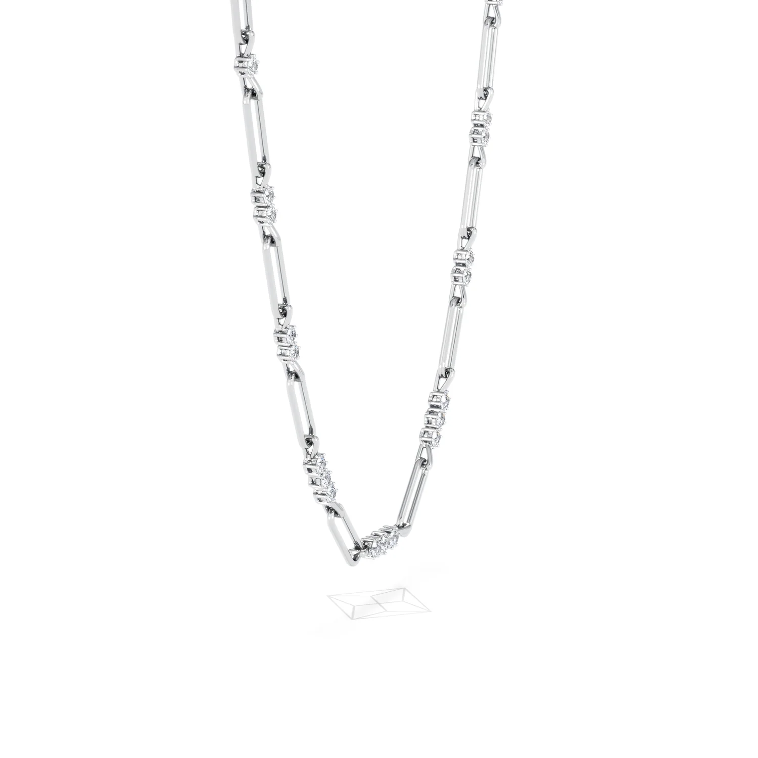 Paperclip 1.50ct Lab Diamond Link Necklace in 18K White Gold - Image 23