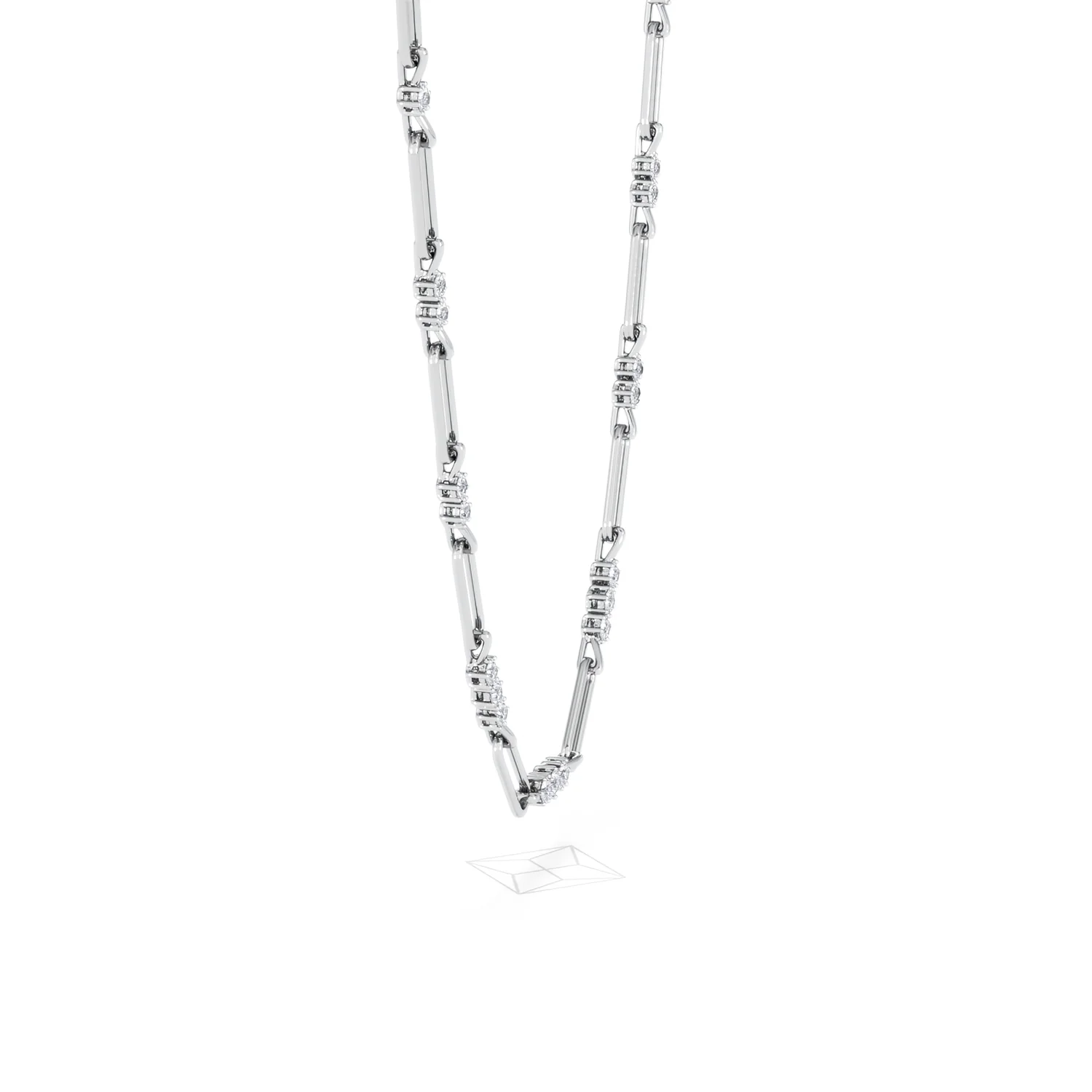 Paperclip 1.50ct Lab Diamond Link Necklace in 18K White Gold - Image 25