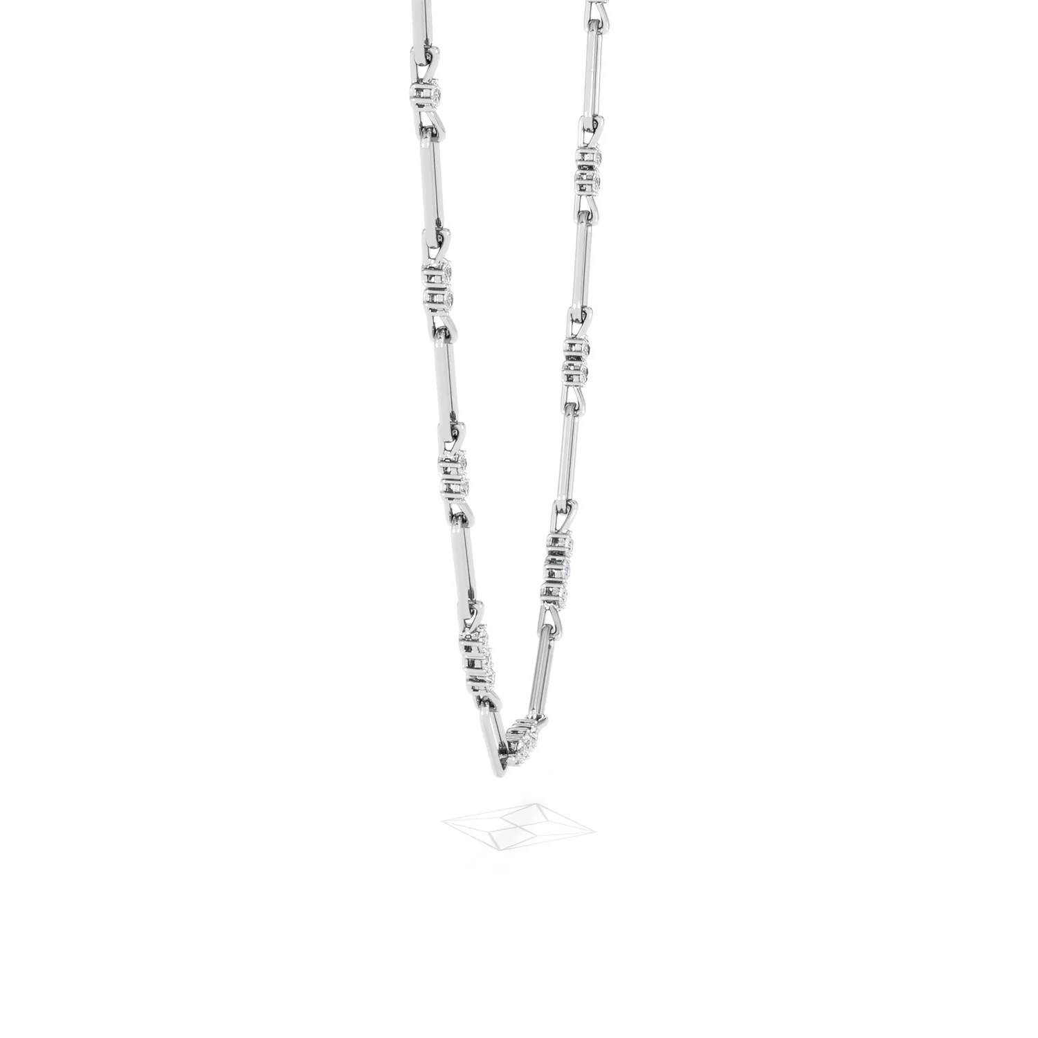 Paperclip 1.50ct Lab Diamond Link Necklace in 18K White Gold - Image 26