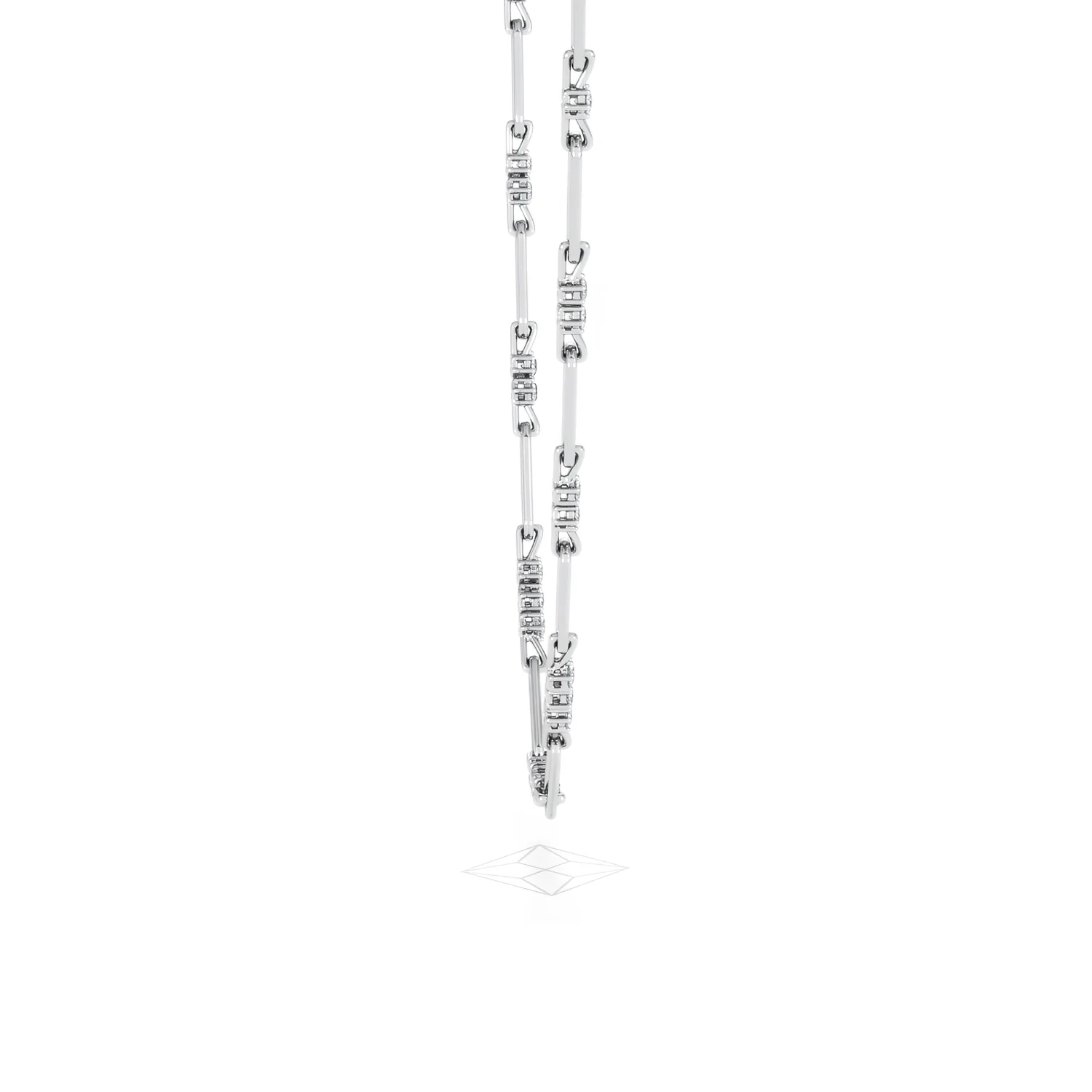 Paperclip 1.50ct Lab Diamond Link Necklace in 18K White Gold - Image 30