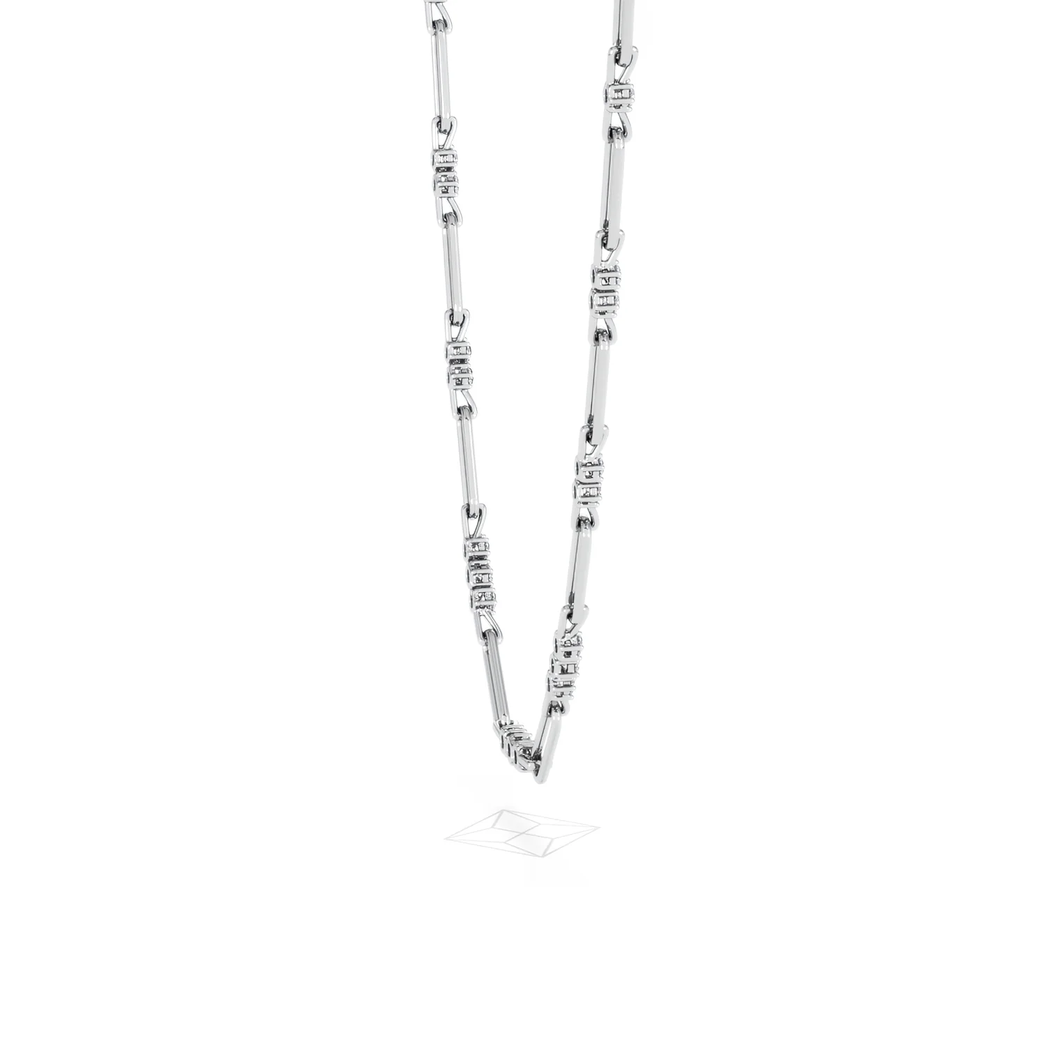 Paperclip 1.50ct Lab Diamond Link Necklace in 18K White Gold - Image 32