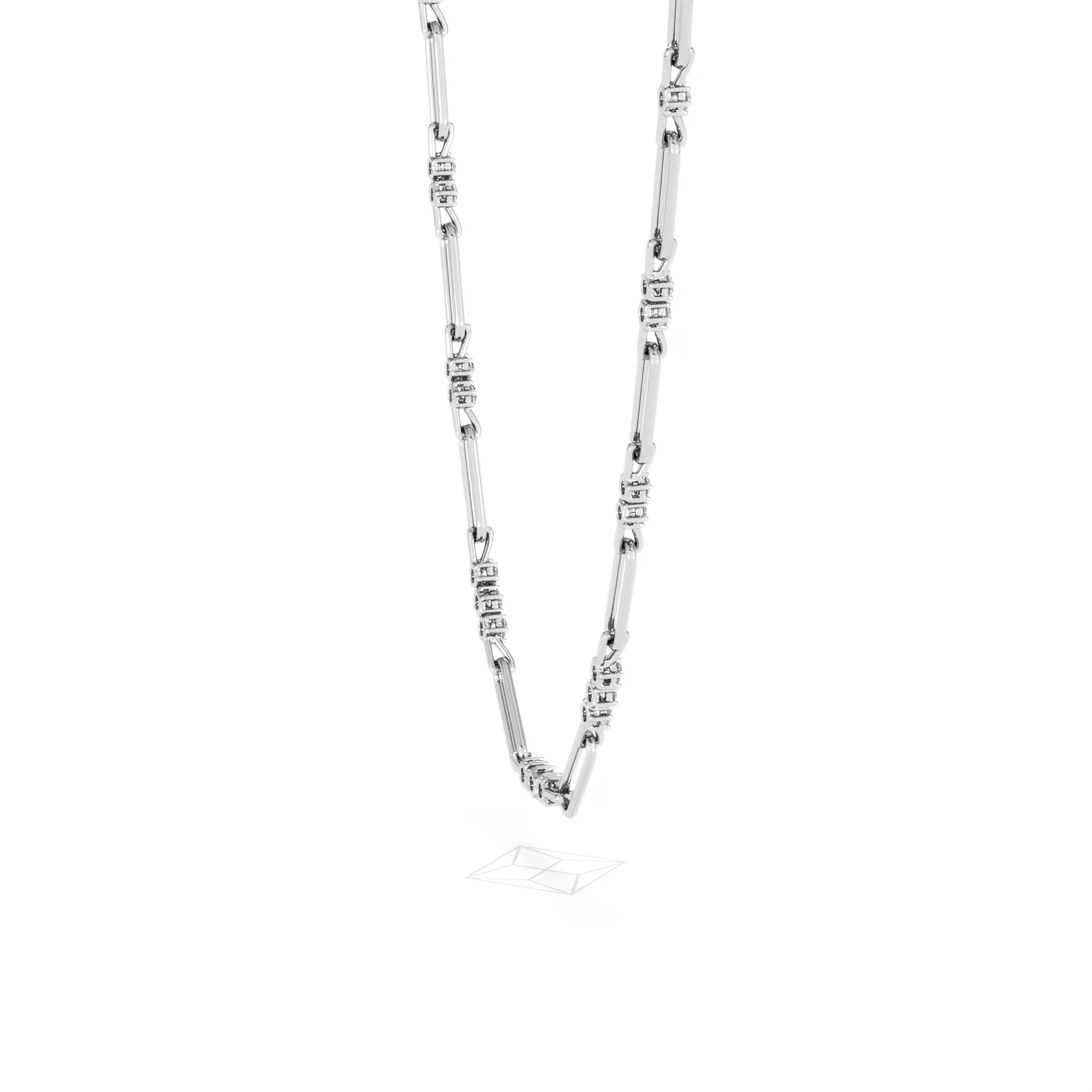 Paperclip 1.50ct Lab Diamond Link Necklace in 18K White Gold - Image 33