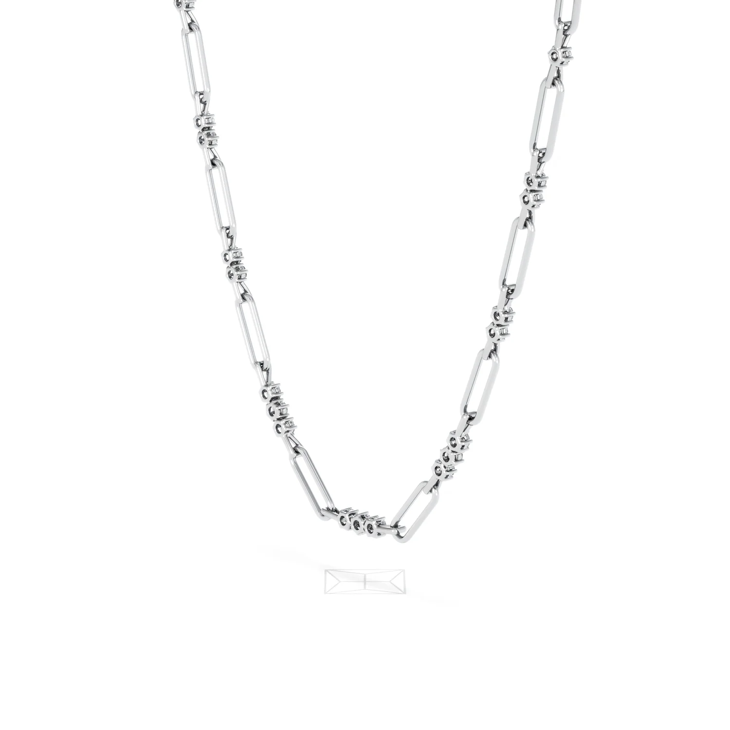 Paperclip 1.50ct Lab Diamond Link Necklace in 18K White Gold - Image 39