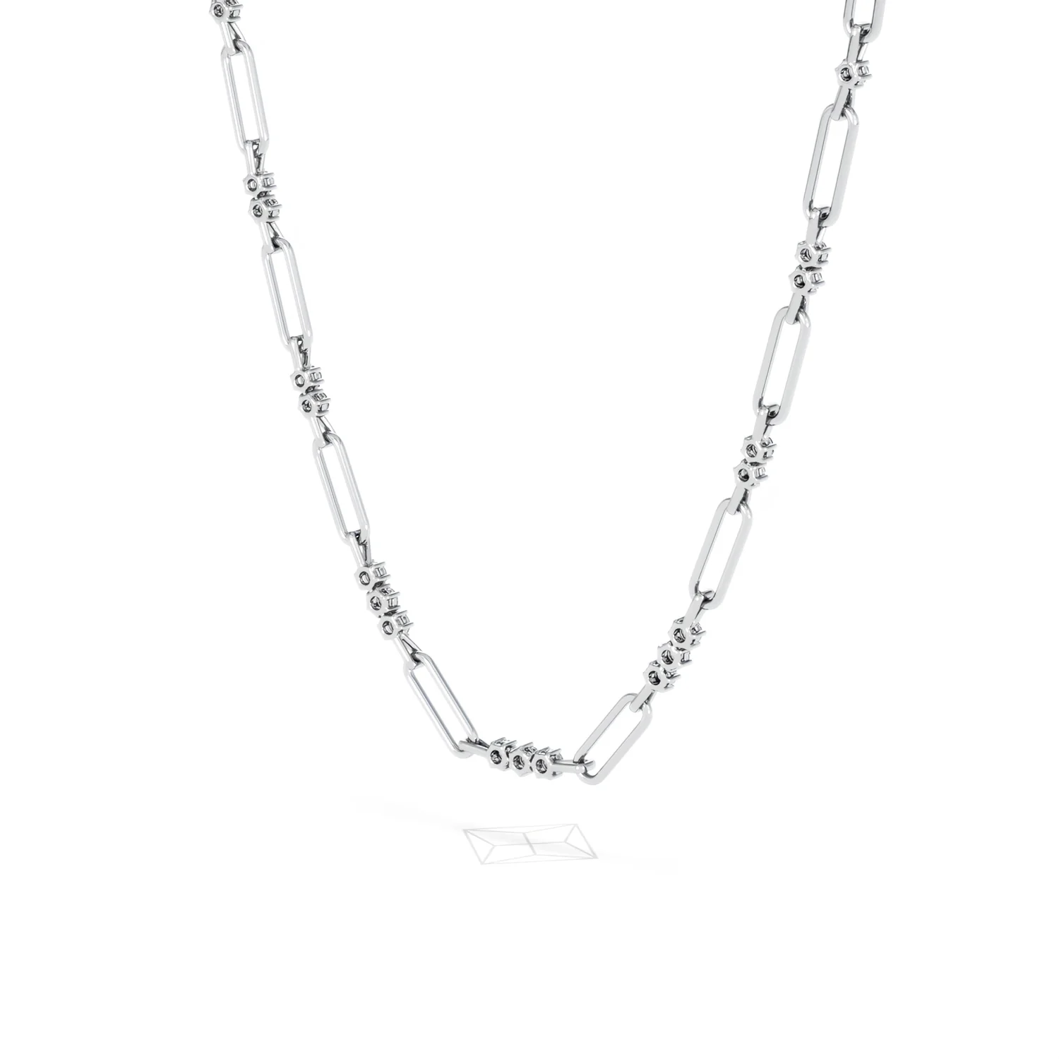 Paperclip 1.50ct Lab Diamond Link Necklace in 18K White Gold - Image 41