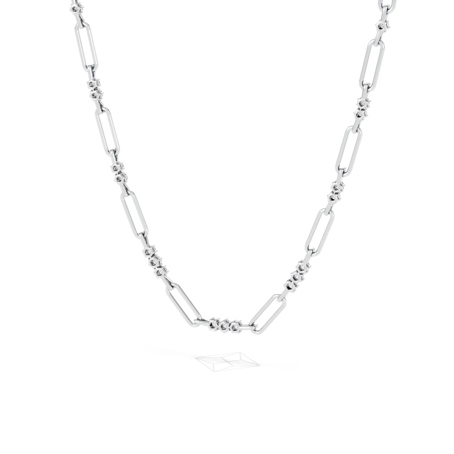 Paperclip 1.50ct Lab Diamond Link Necklace in 18K White Gold - Image 44