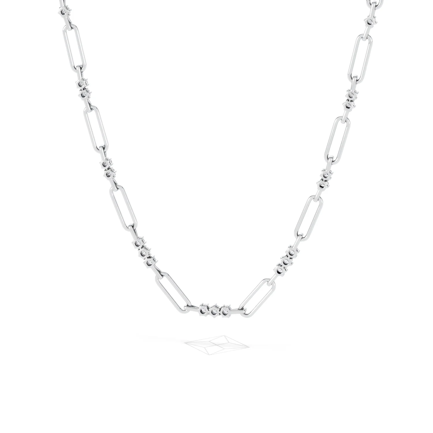 Paperclip 1.50ct Lab Diamond Link Necklace in 18K White Gold - Image 46