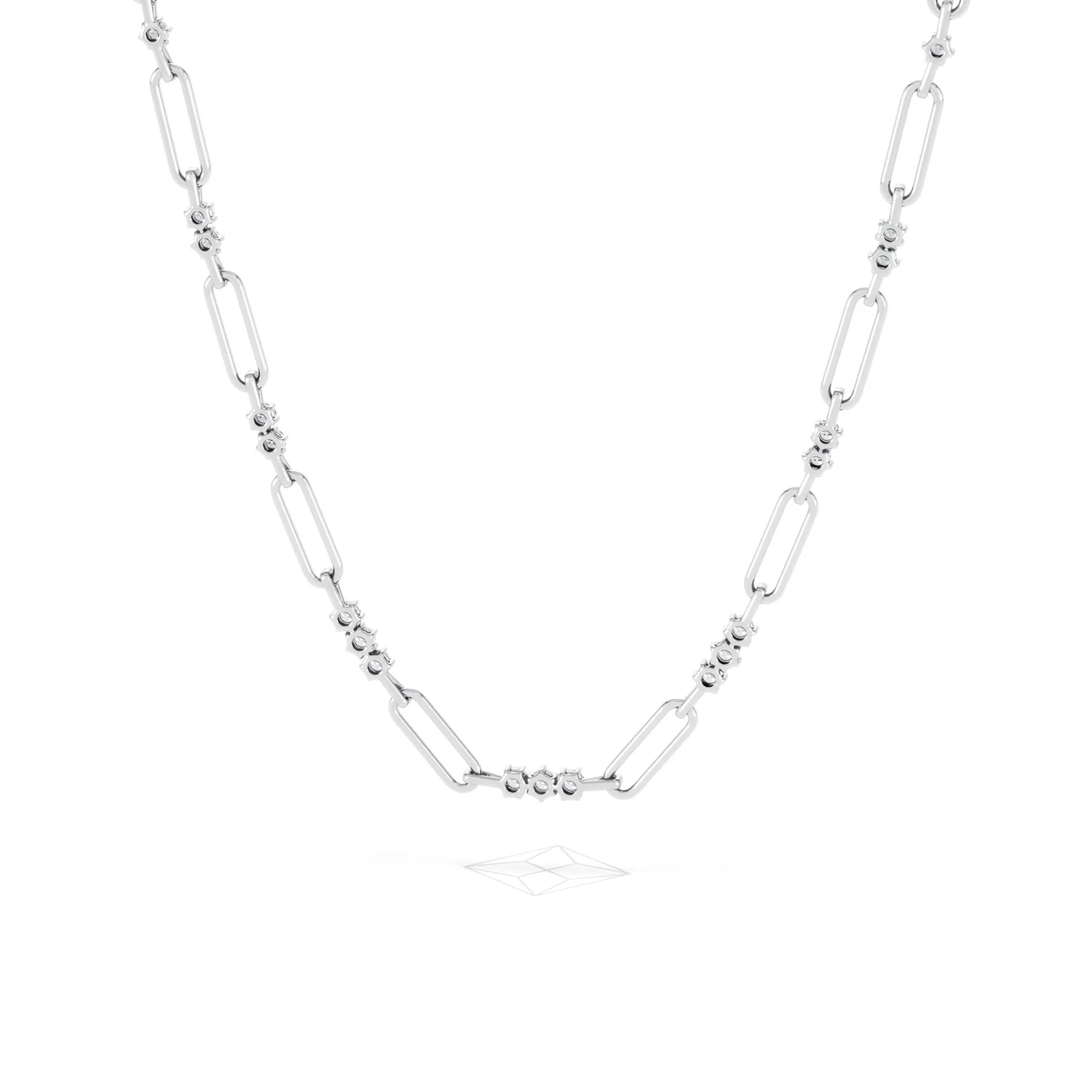Paperclip 1.50ct Lab Diamond Link Necklace in 18K White Gold - Image 47