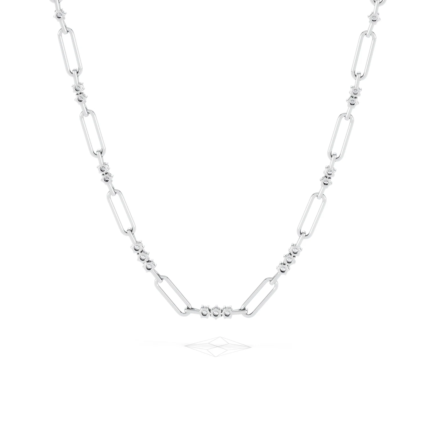 Paperclip 1.50ct Lab Diamond Link Necklace in 18K White Gold - Image 48