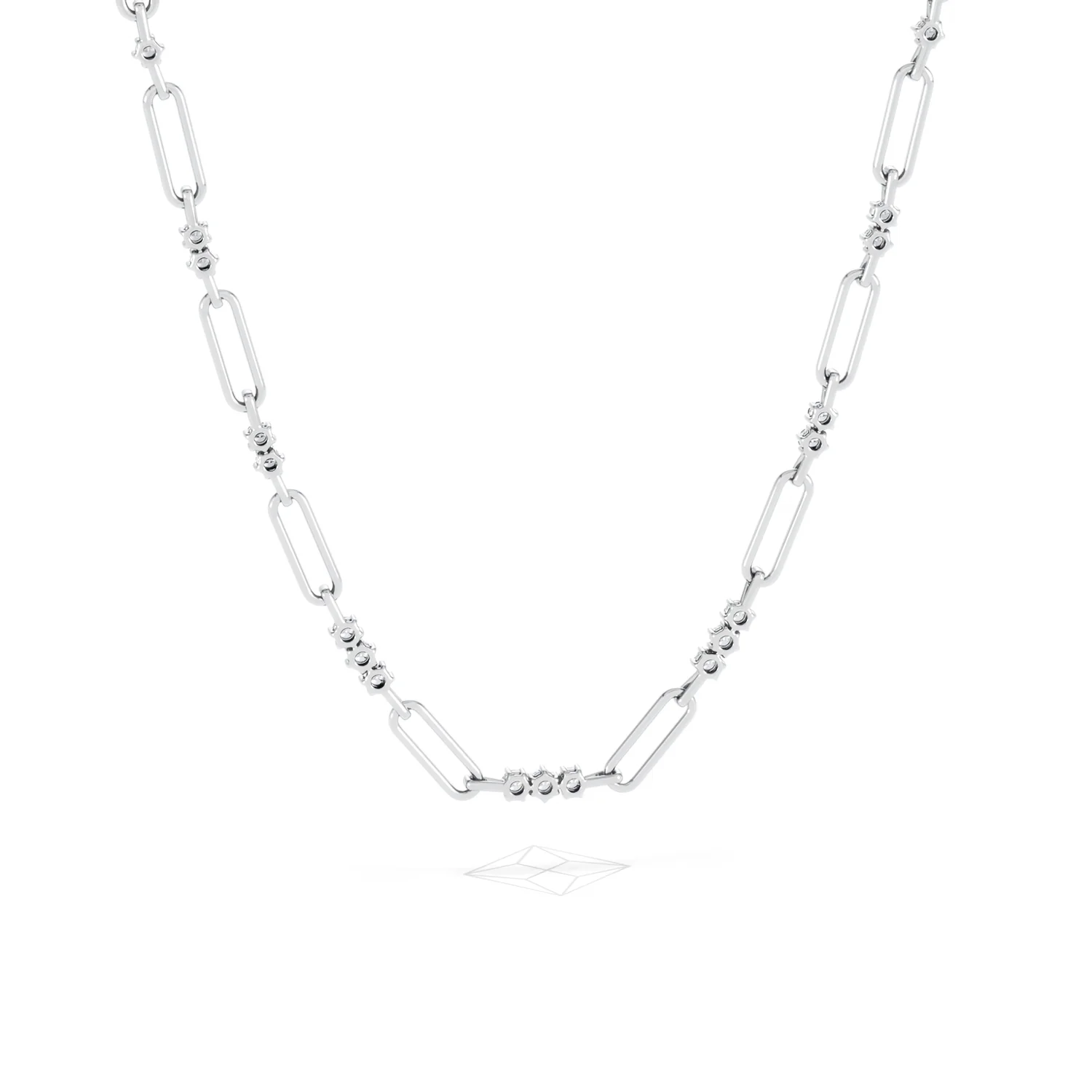 Paperclip 1.50ct Lab Diamond Link Necklace in 18K White Gold - Image 51