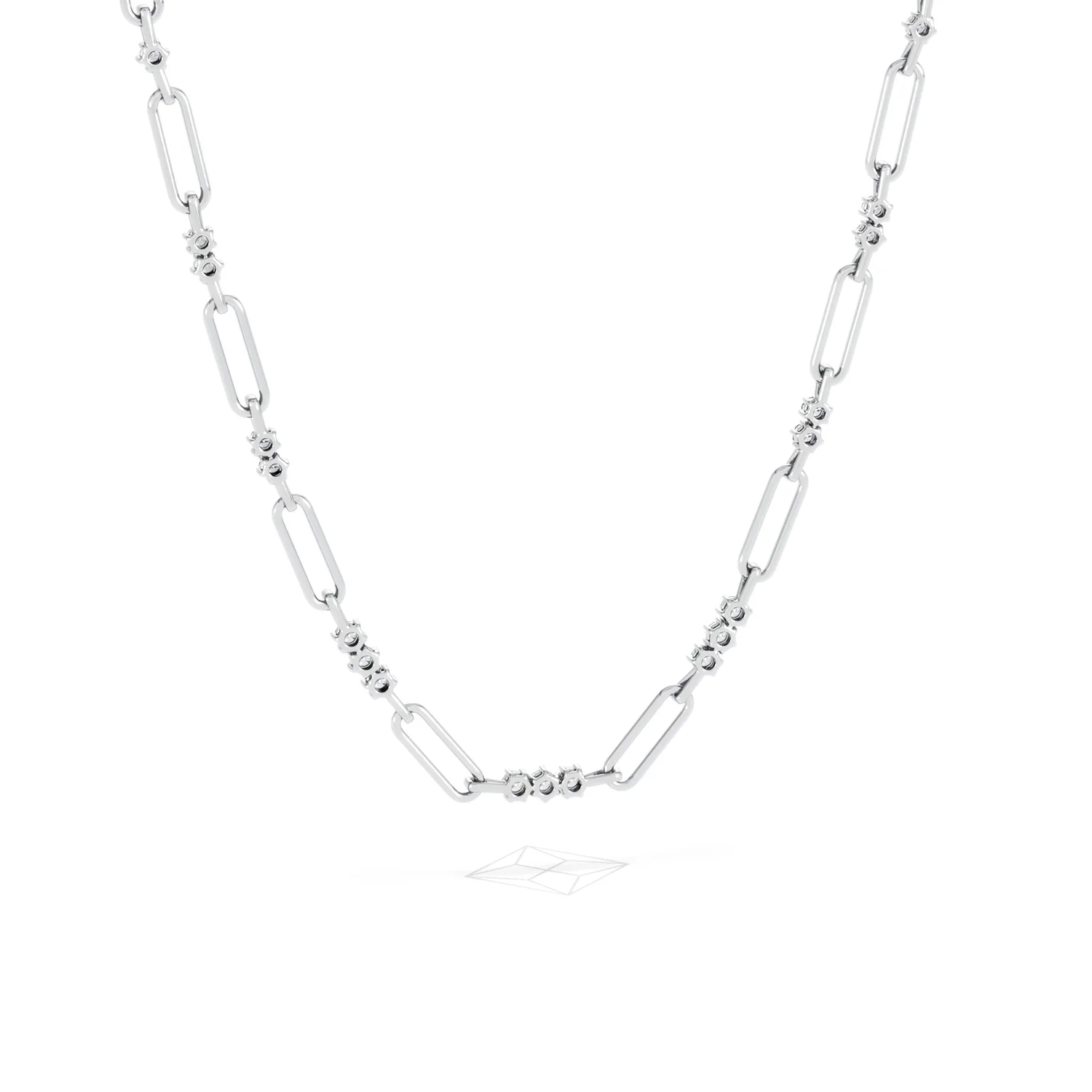 Paperclip 1.50ct Lab Diamond Link Necklace in 18K White Gold - Image 52