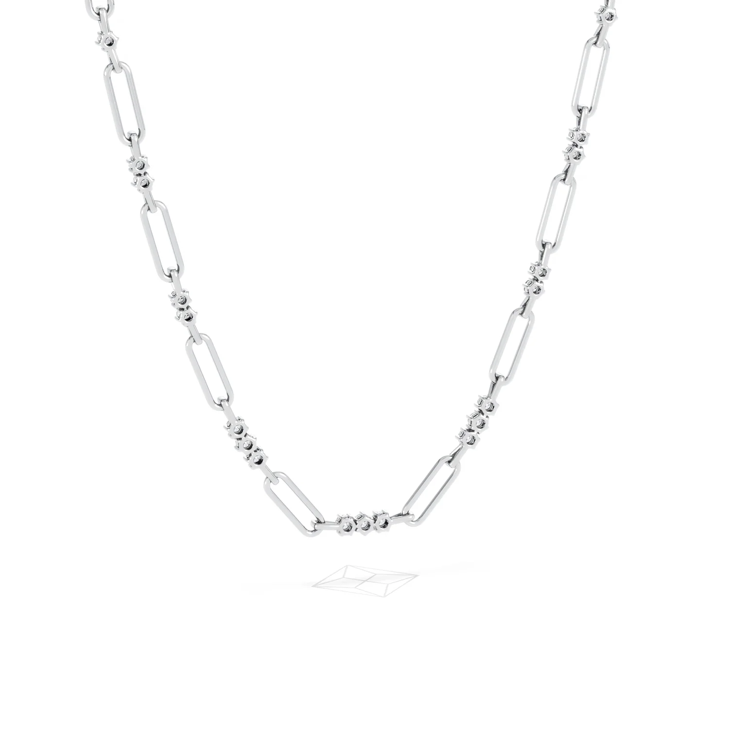 Paperclip 1.50ct Lab Diamond Link Necklace in 18K White Gold - Image 53