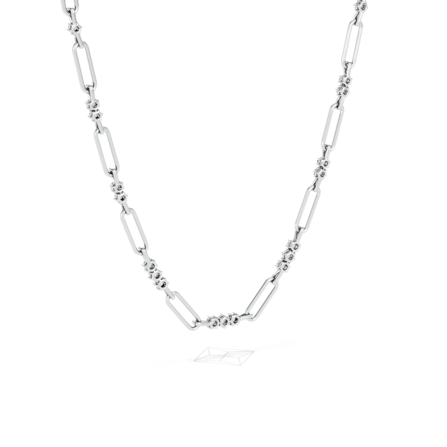 Paperclip 1.50ct Lab Diamond Link Necklace in 18K White Gold - Image 55