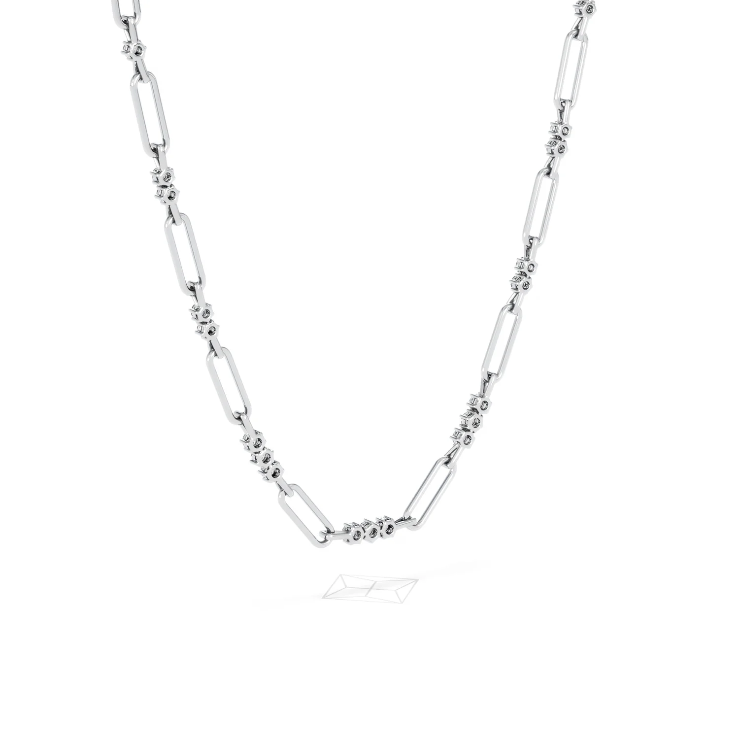 Paperclip 1.50ct Lab Diamond Link Necklace in 18K White Gold - Image 56