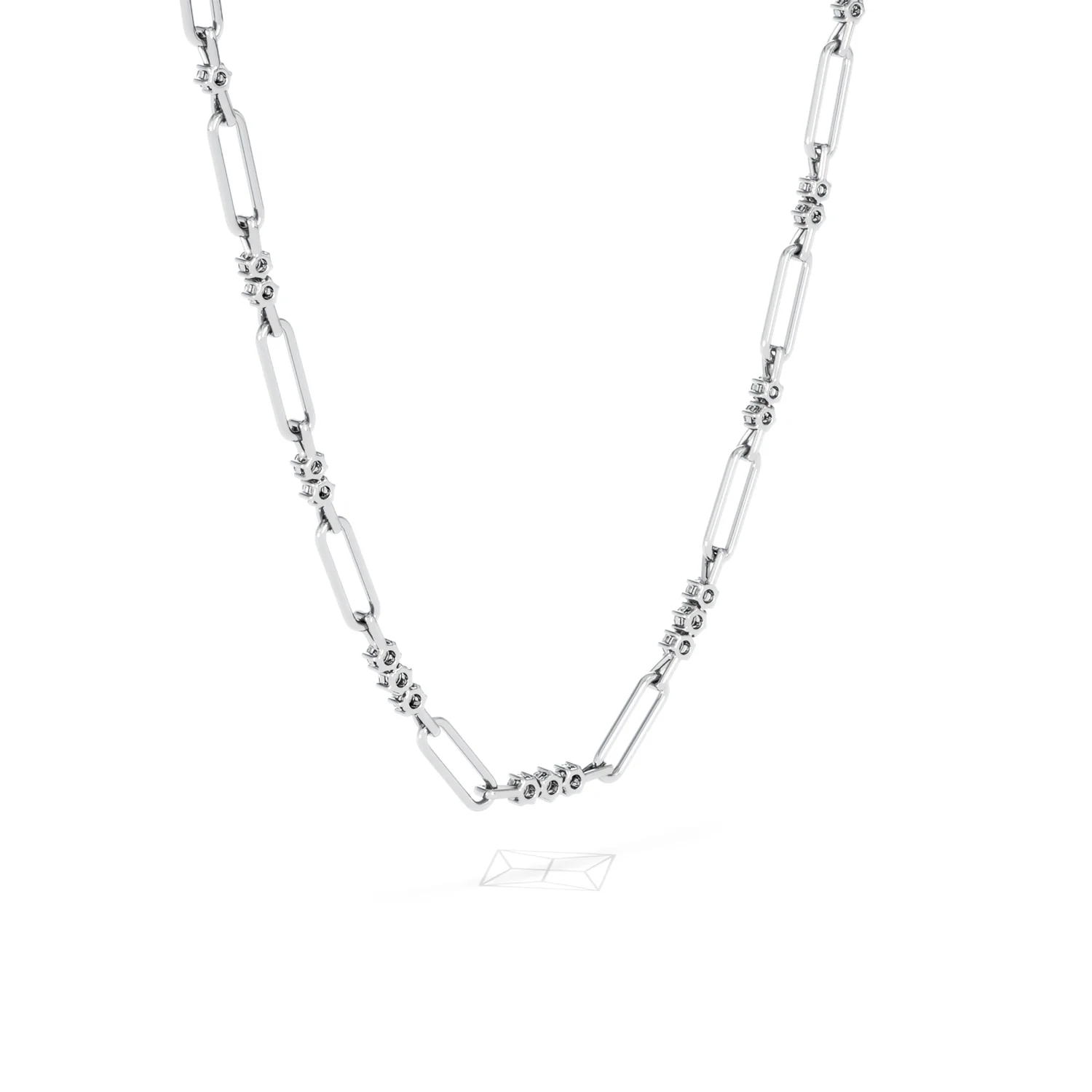 Paperclip 1.50ct Lab Diamond Link Necklace in 18K White Gold - Image 57