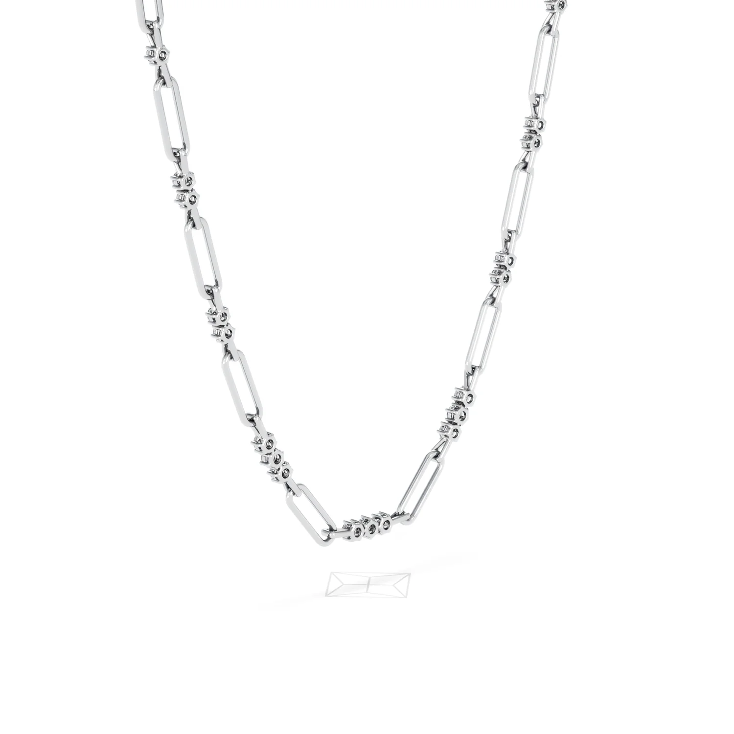 Paperclip 1.50ct Lab Diamond Link Necklace in 18K White Gold - Image 58