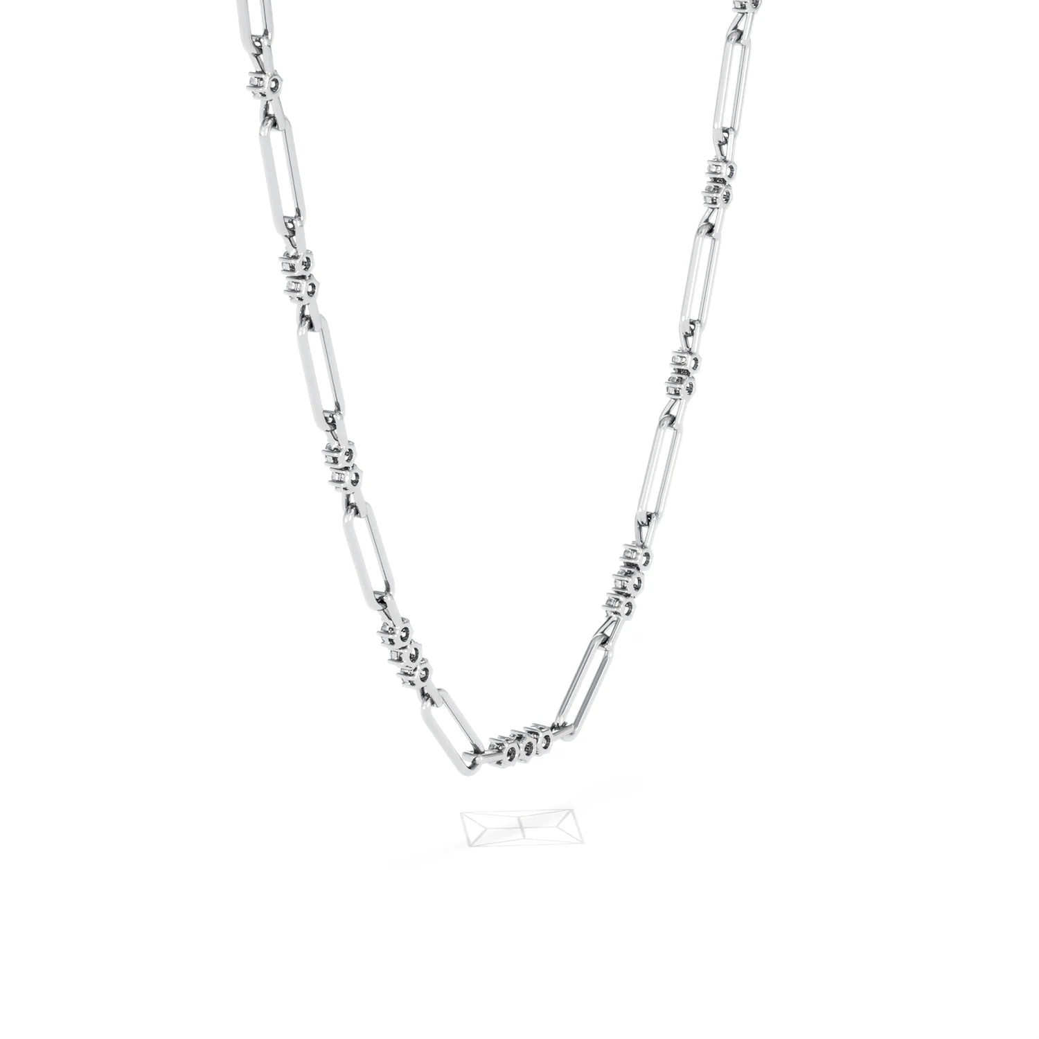 Paperclip 1.50ct Lab Diamond Link Necklace in 18K White Gold - Image 60