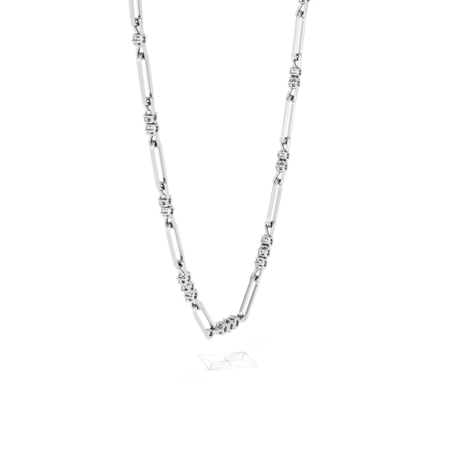 Paperclip 1.50ct Lab Diamond Link Necklace in 18K White Gold - Image 62