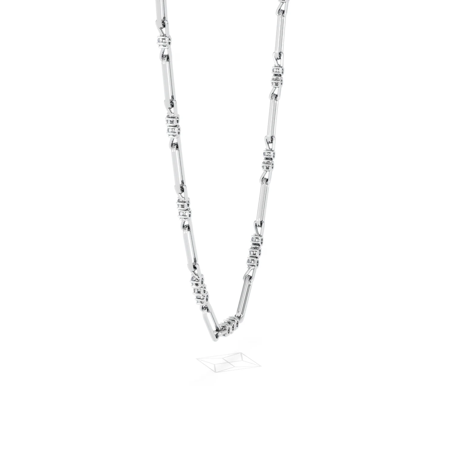 Paperclip 1.50ct Lab Diamond Link Necklace in 18K White Gold - Image 64