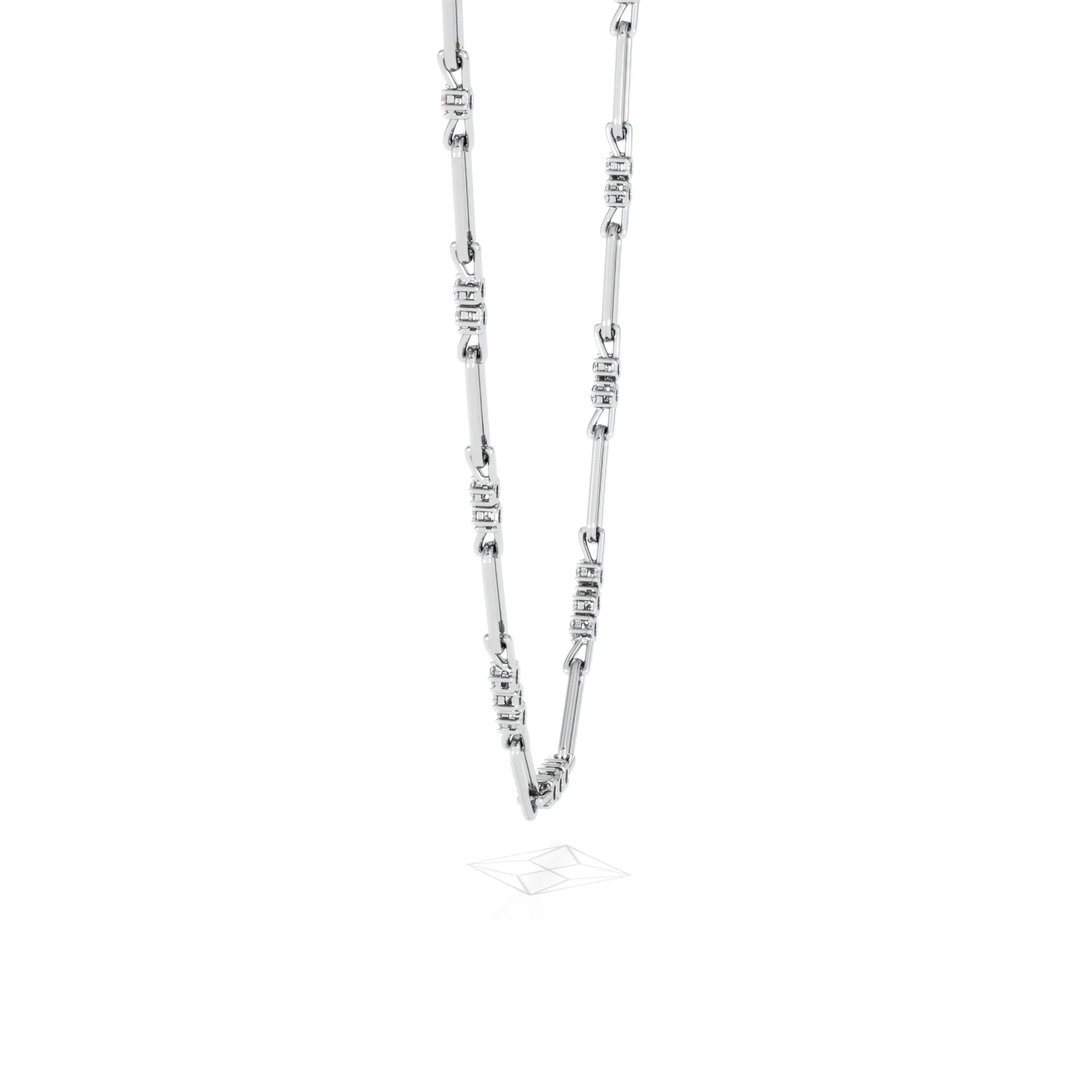 Paperclip 1.50ct Lab Diamond Link Necklace in 18K White Gold - Image 66