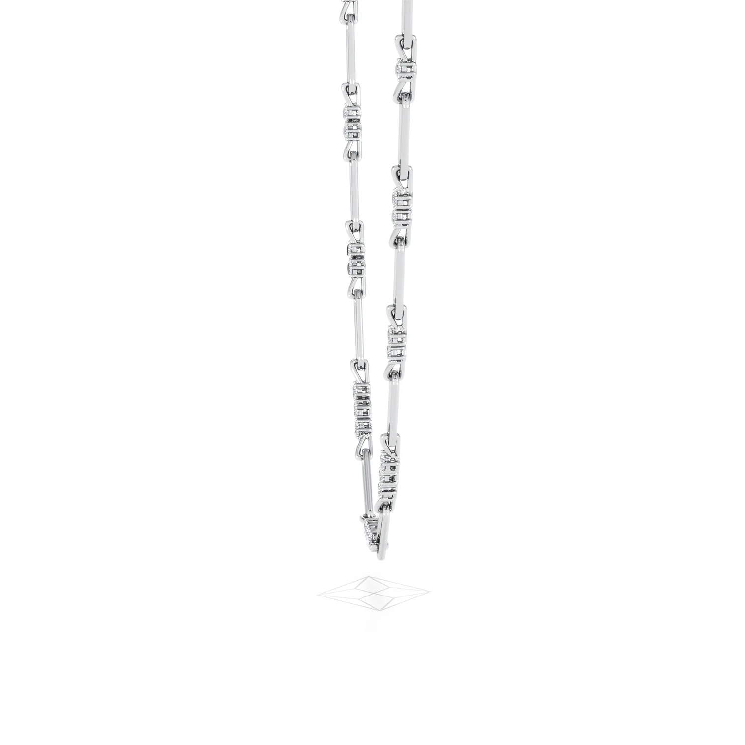 Paperclip 1.50ct Lab Diamond Link Necklace in 18K White Gold - Image 70