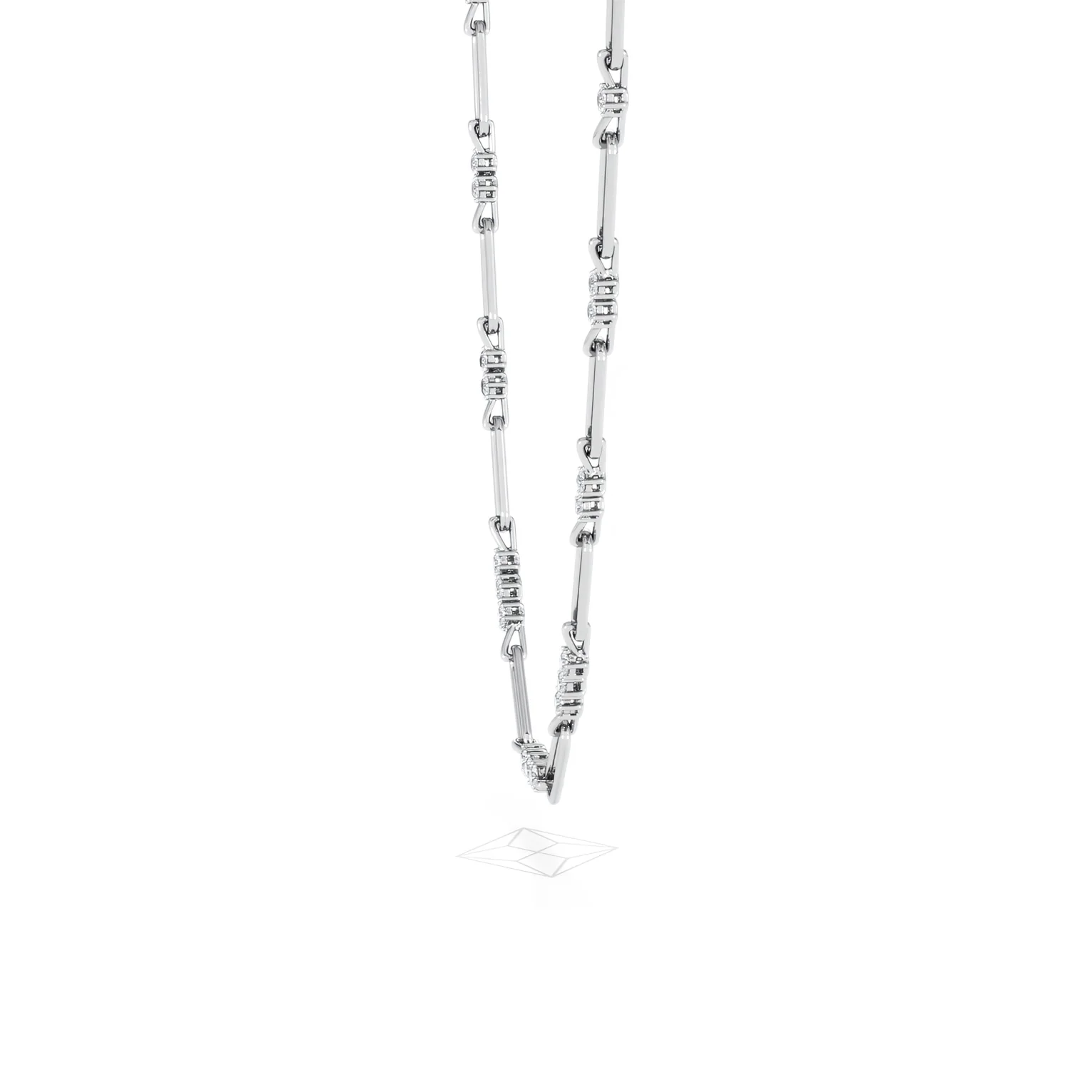 Paperclip 1.50ct Lab Diamond Link Necklace in 18K White Gold - Image 71