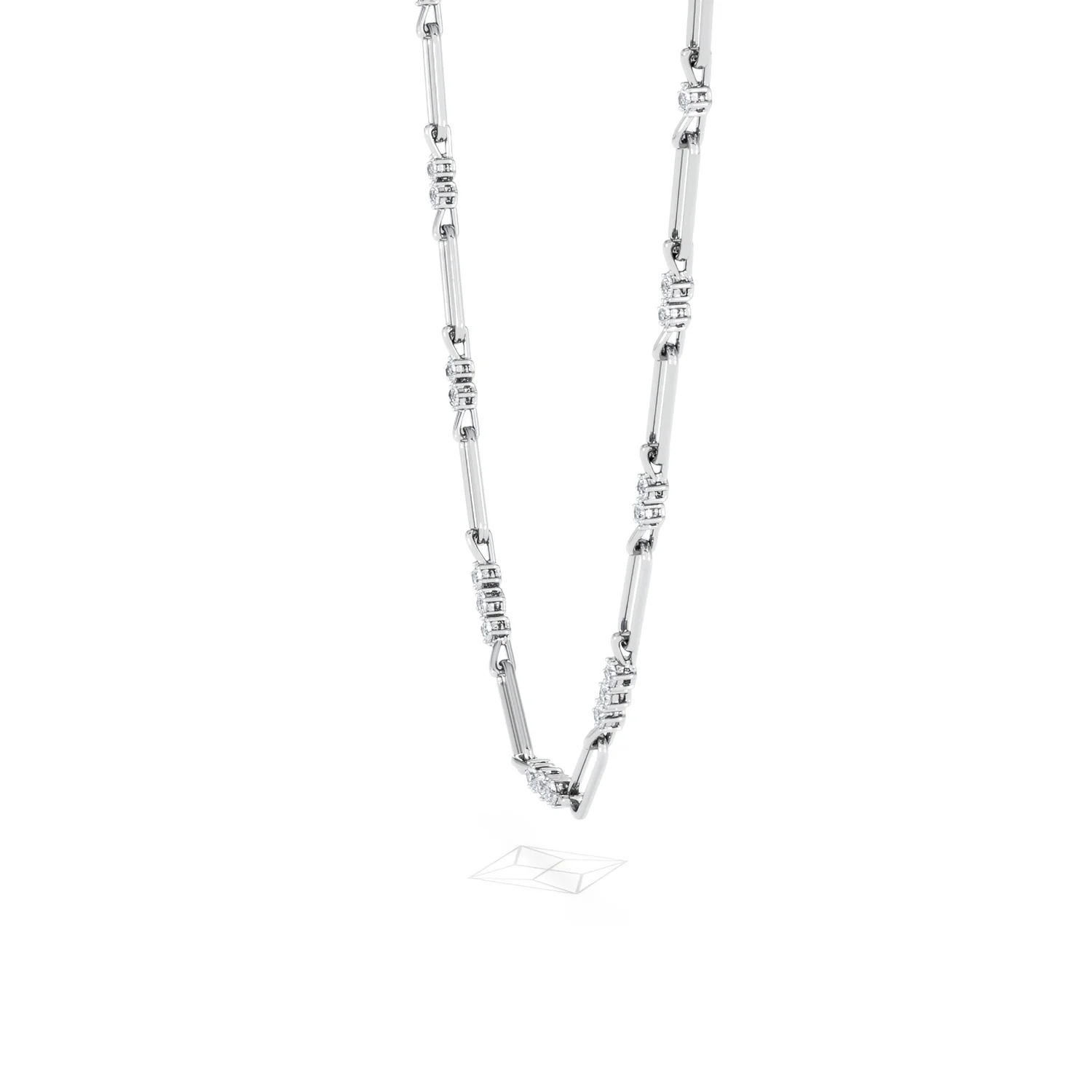 Paperclip 1.50ct Lab Diamond Link Necklace in 18K White Gold - Image 73