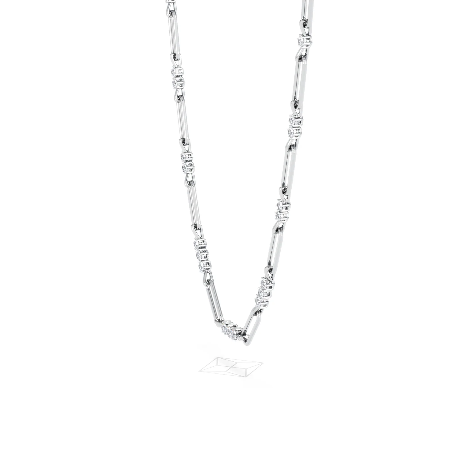 Paperclip 1.50ct Lab Diamond Link Necklace in 18K White Gold - Image 74