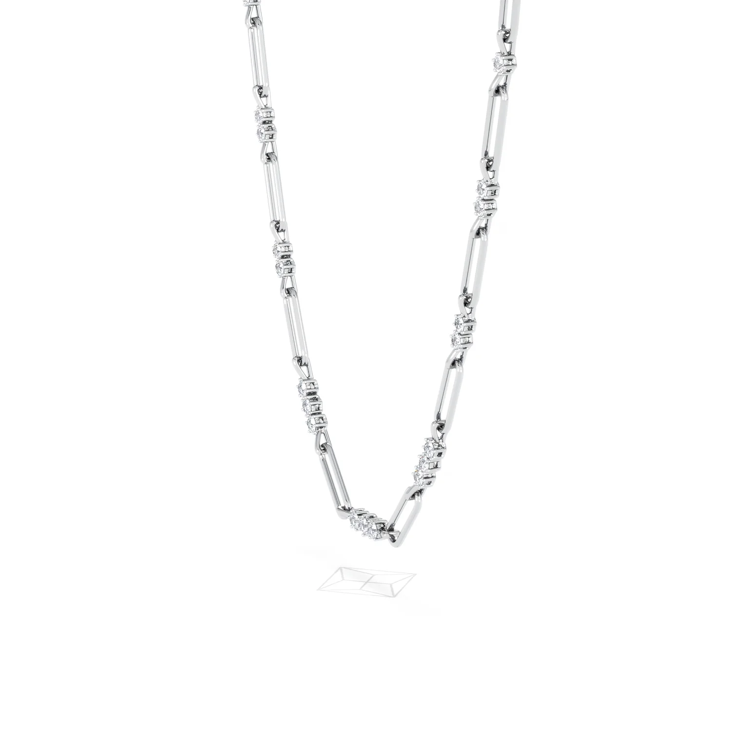 Paperclip 1.50ct Lab Diamond Link Necklace in 18K White Gold - Image 75