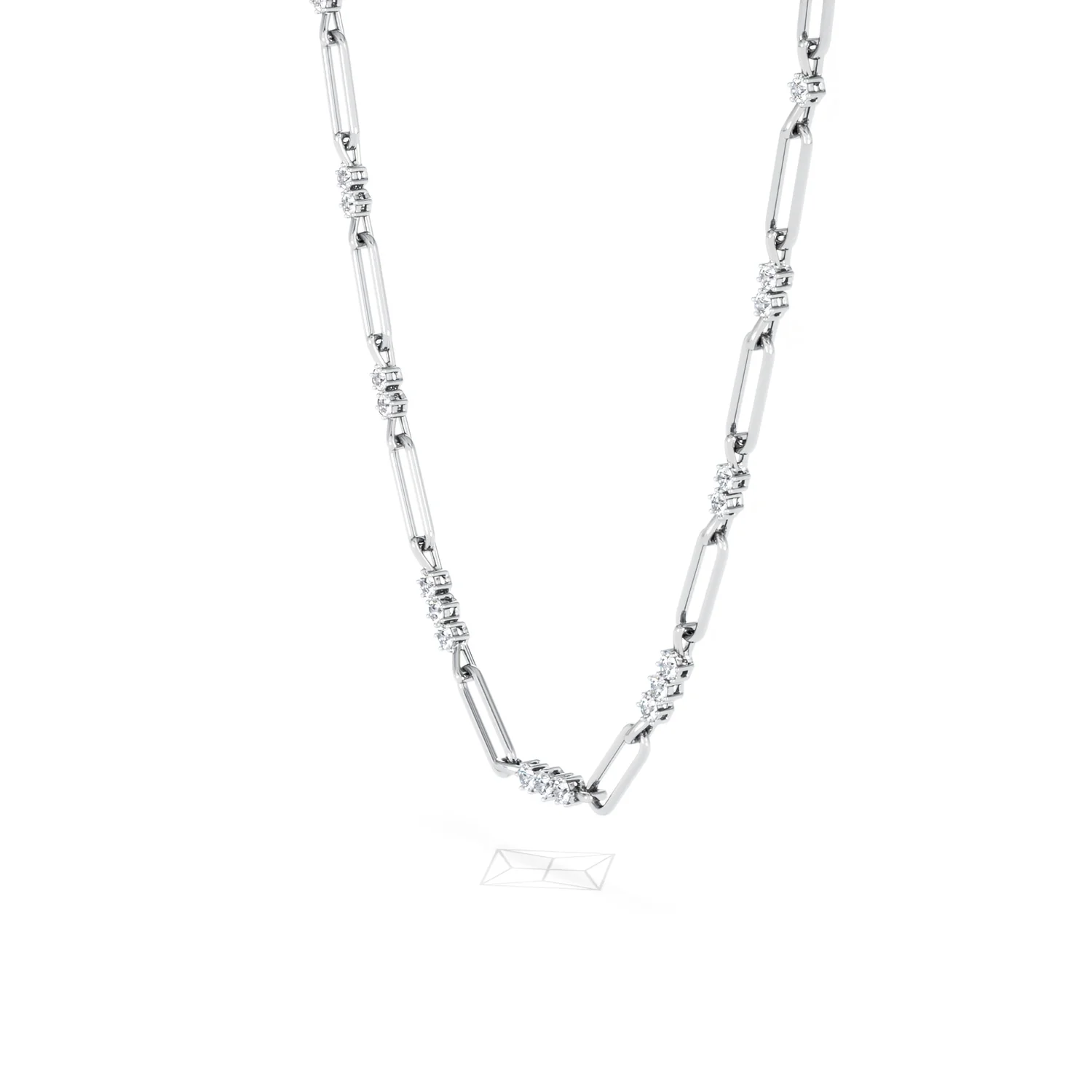 Paperclip 1.50ct Lab Diamond Link Necklace in 18K White Gold - Image 77