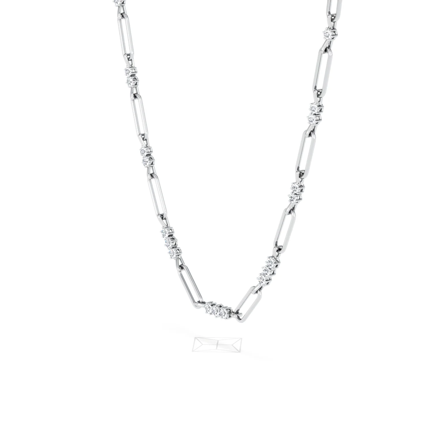 Paperclip 1.50ct Lab Diamond Link Necklace in 18K White Gold - Image 78