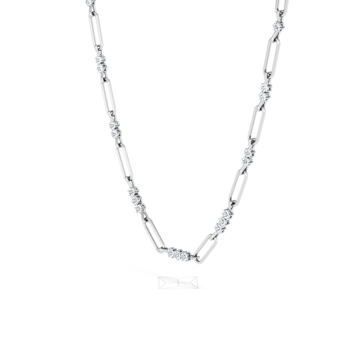Paperclip 1.50ct Lab Diamond Link Necklace in 18K White Gold - Image 79