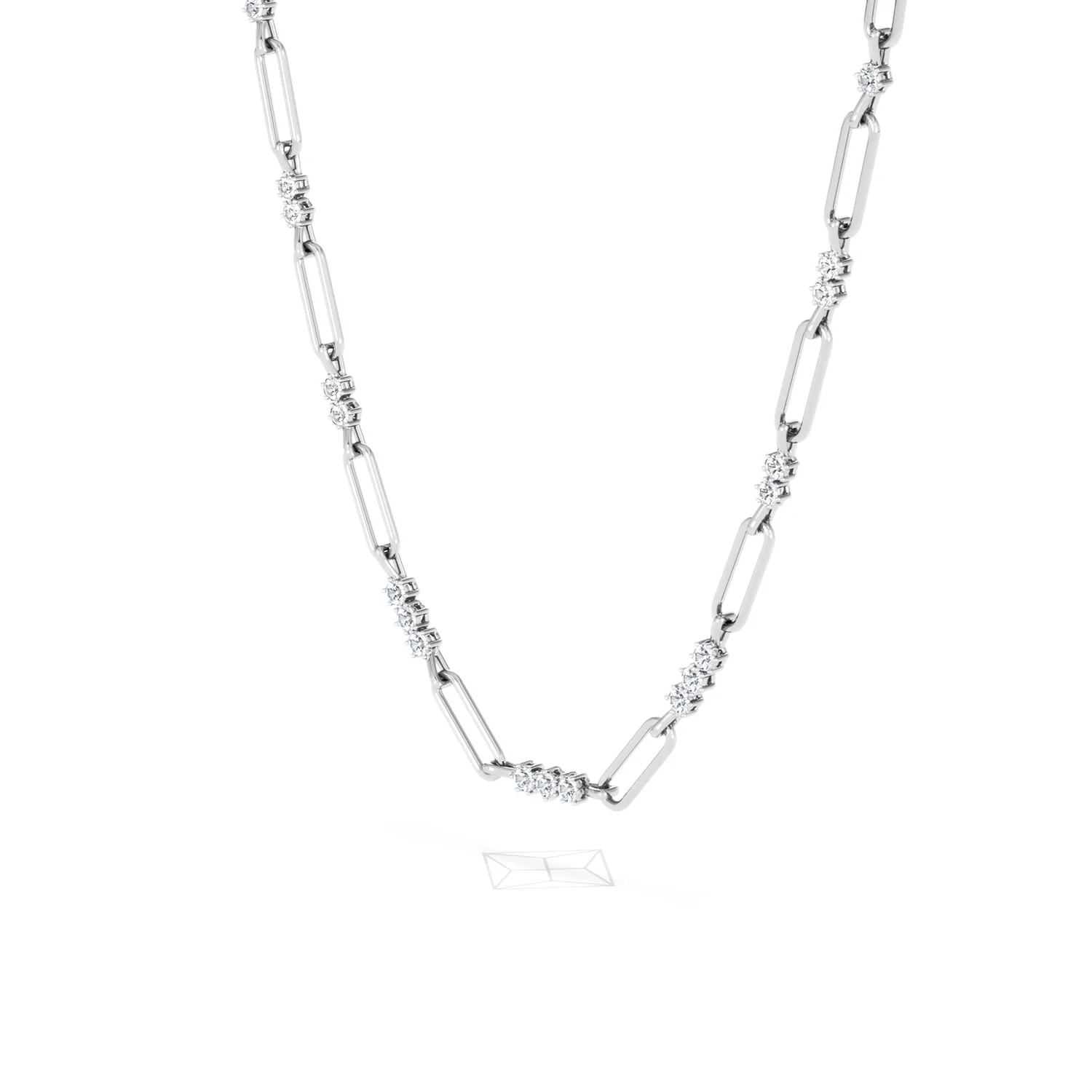 Paperclip 1.50ct Lab Diamond Link Necklace in 18K White Gold - Image 80