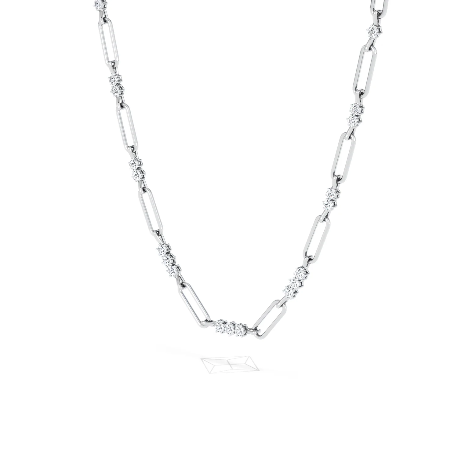 Paperclip 1.50ct Lab Diamond Link Necklace in 18K White Gold - Image 81
