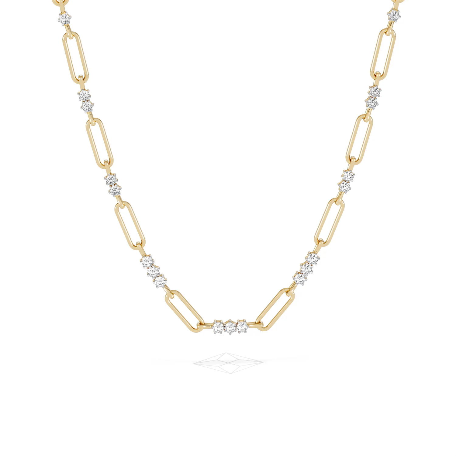 Paperclip 1.50ct Lab Diamond Link Necklace in 18K Yellow Gold - Image 10
