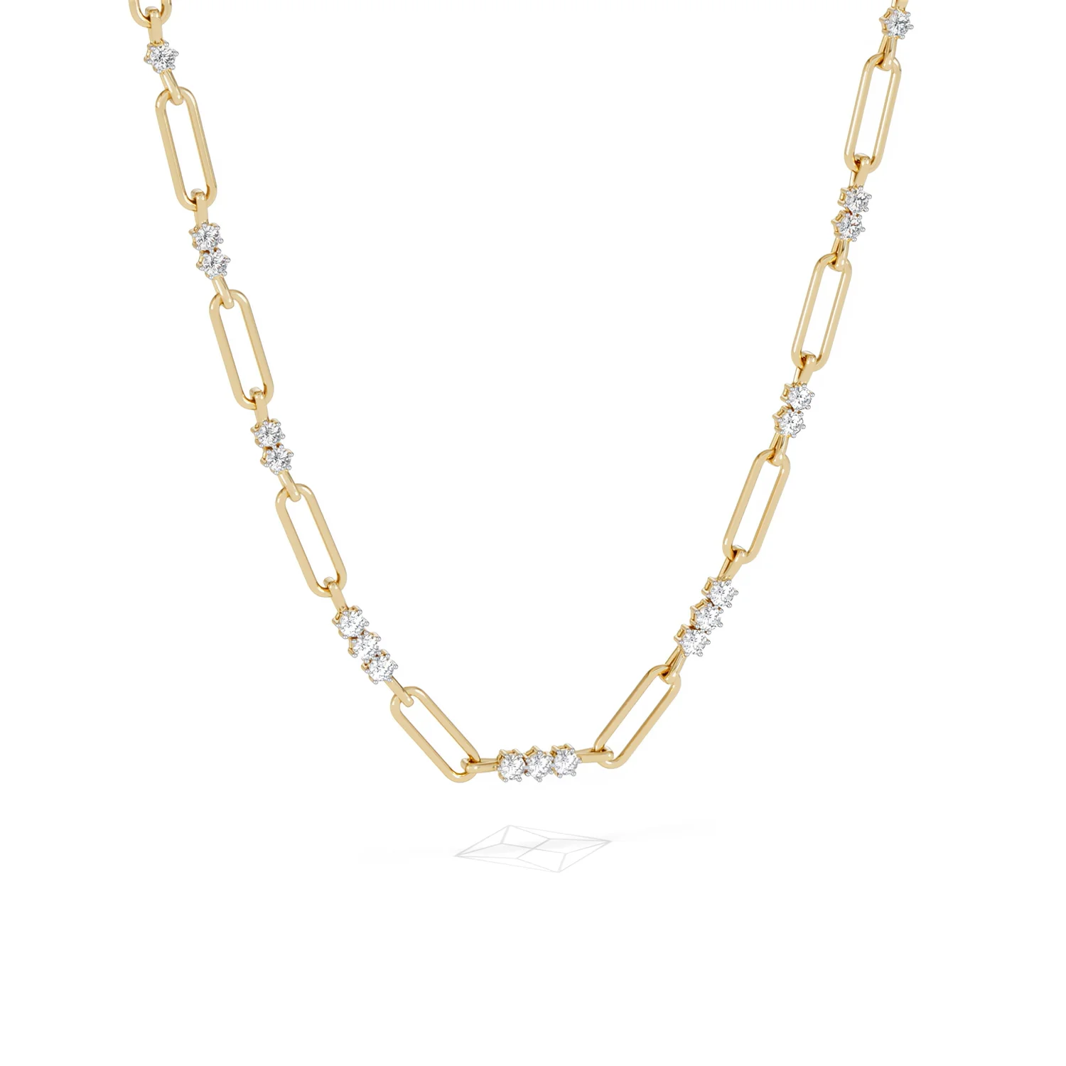 Paperclip 1.50ct Lab Diamond Link Necklace in 18K Yellow Gold - Image 13