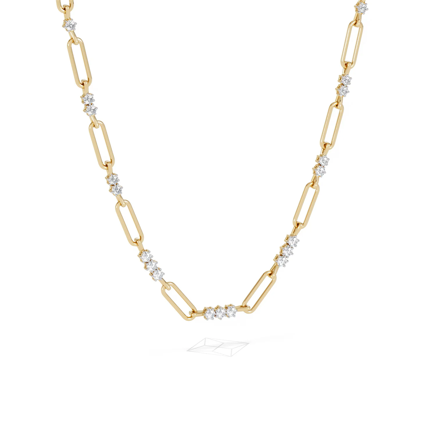Paperclip 1.50ct Lab Diamond Link Necklace in 18K Yellow Gold - Image 14